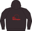Women's Black Full‑Zip Hoodie with Gold RM Logo — Varsity Fleece Jacket