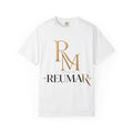 Reumar Logo T-Shirt — 'House of Reumar' Front Crest & 'More Coffee Less Hustle' Back Graphic