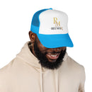 Reumar Gold Monogram Trucker Hat - Mesh Foam Baseball Cap