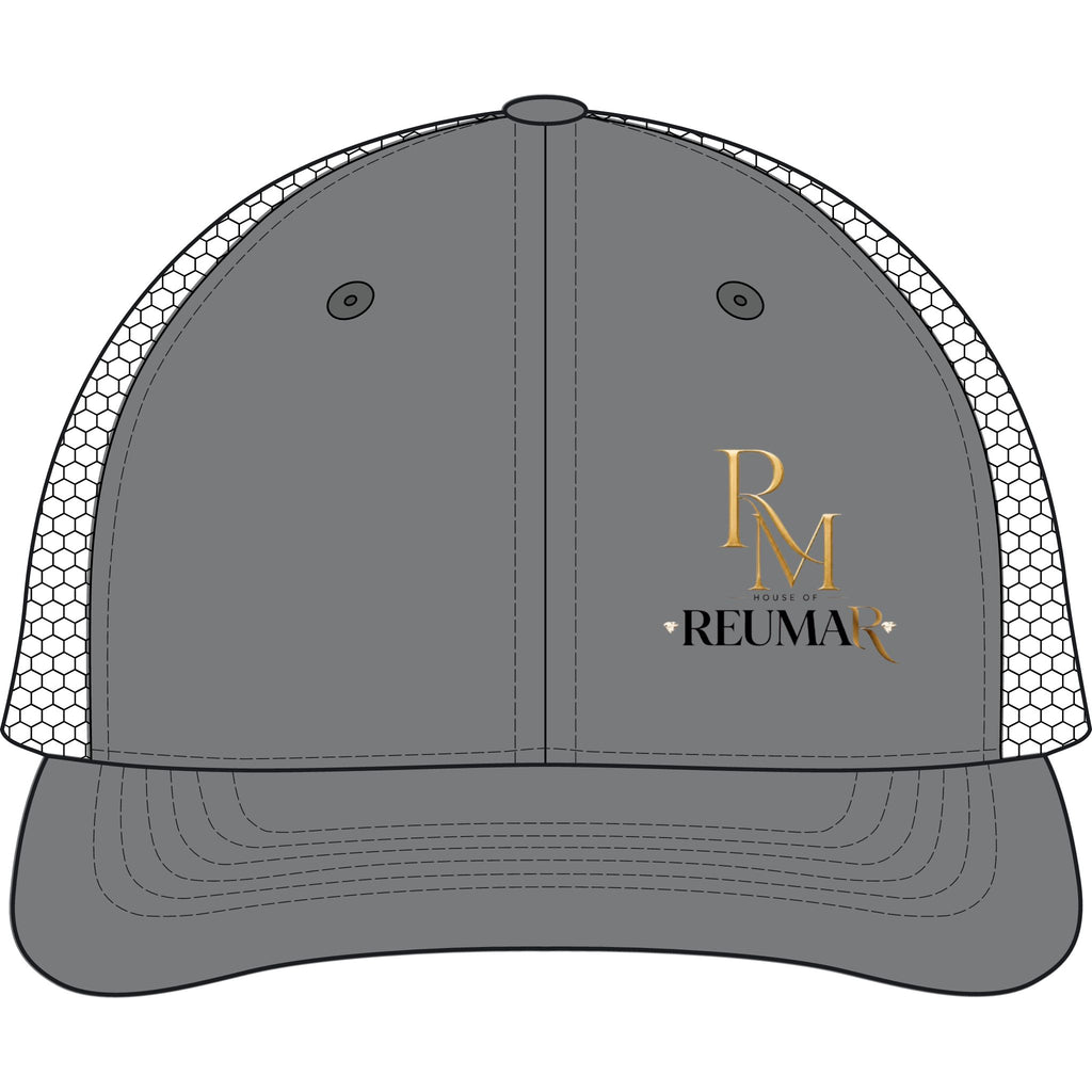 Reuman Logo Dirty-Wash Mesh-Back Cap — Trucker Hat with RM Monogram