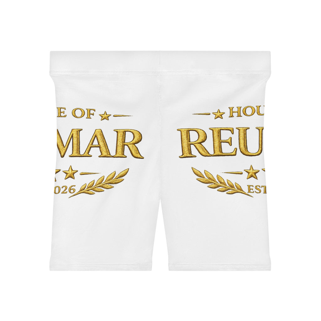 Reunion Gold Emblem Women's Biker Shorts — Custom Family Reunion 2026