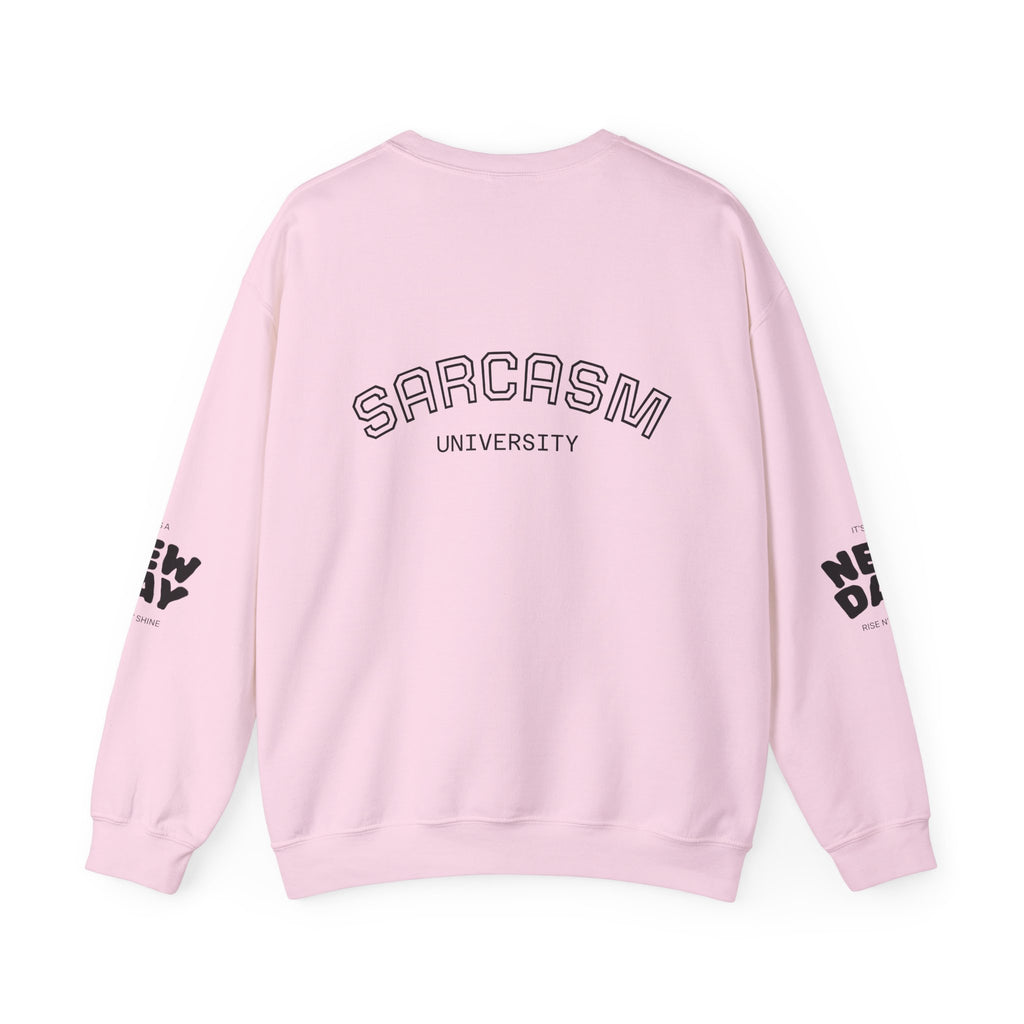 Sarcasm University Crewneck Sweatshirt — REUMAR Logo College-Style Pullover