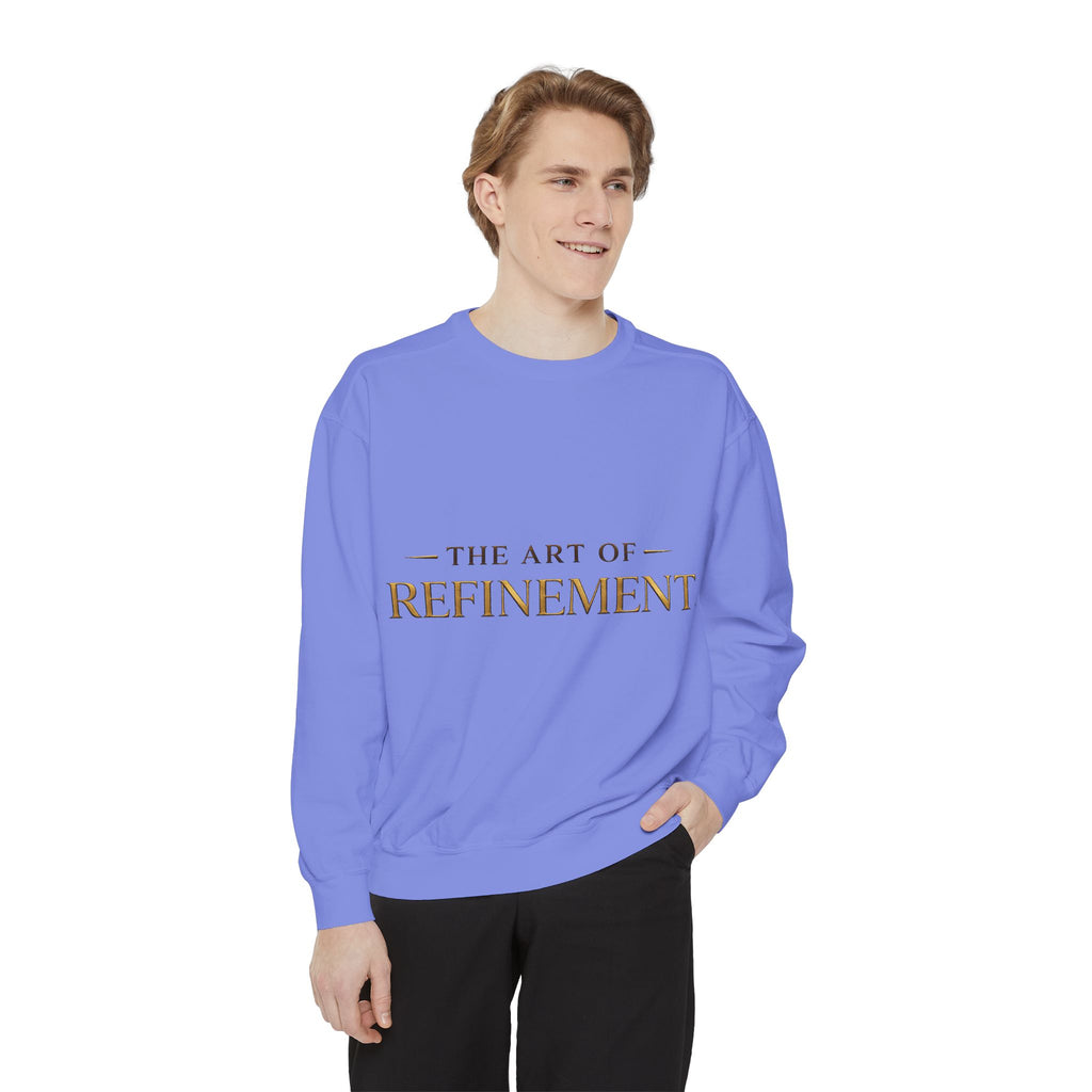 Refinement Logo Sweatshirt — "The Art of Refinement" Garment-Dyed Crewneck