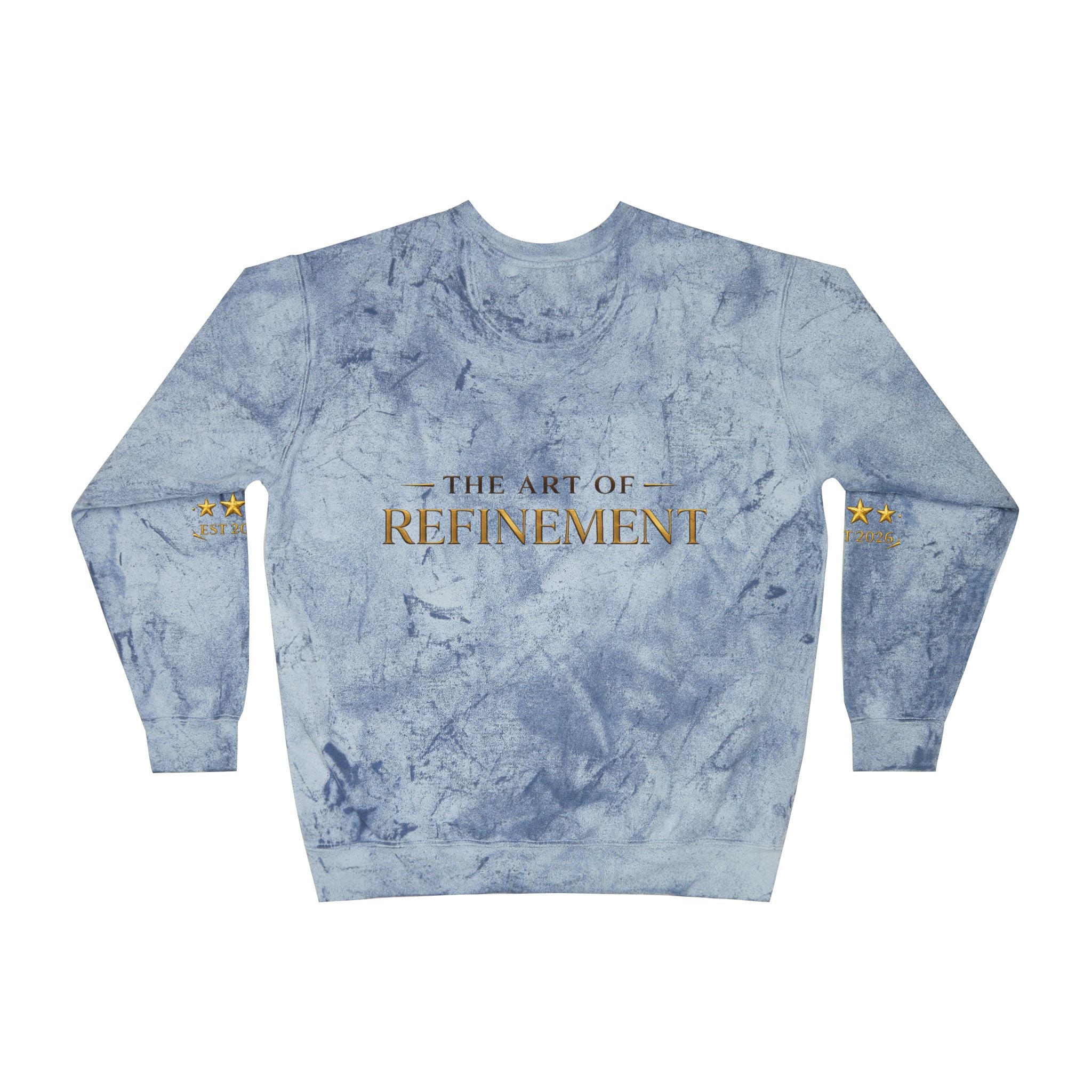Refined Gold Tie-Dye Crewneck Sweatshirt — “REUMAR” / The Art of Refinement