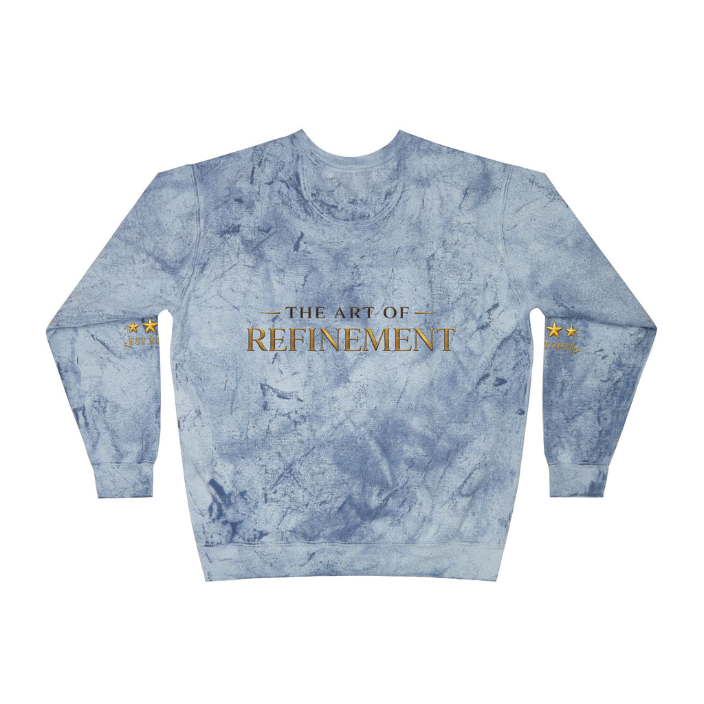 Refined Gold Tie-Dye Crewneck Sweatshirt — “REUMAR” / The Art of Refinement