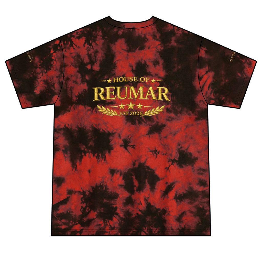 Tie-Dye Logo Tee — House of Reumar Red & Black Crystal Pattern