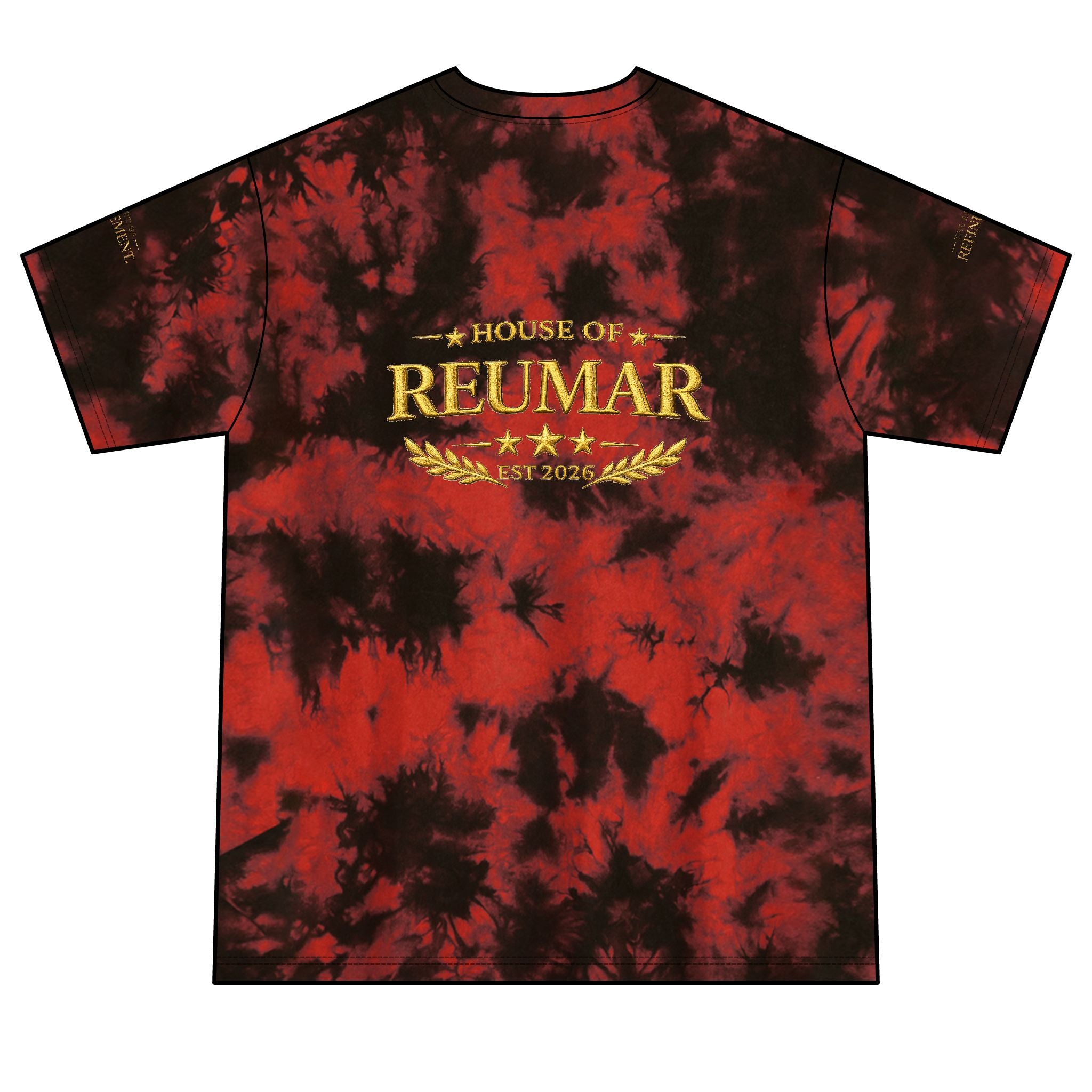 Tie-Dye Logo Tee — House of Reumar Red & Black Crystal Pattern