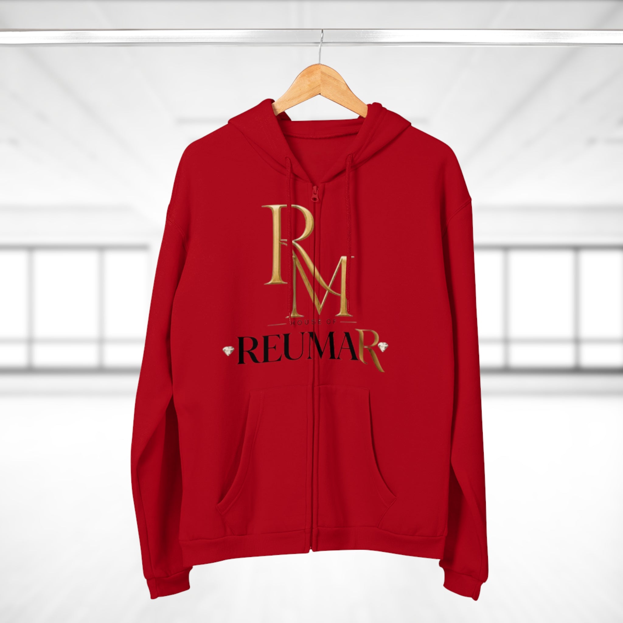Reumar Zip Hoodie - House of Reumar Gold Logo Hooded Sweatshirt