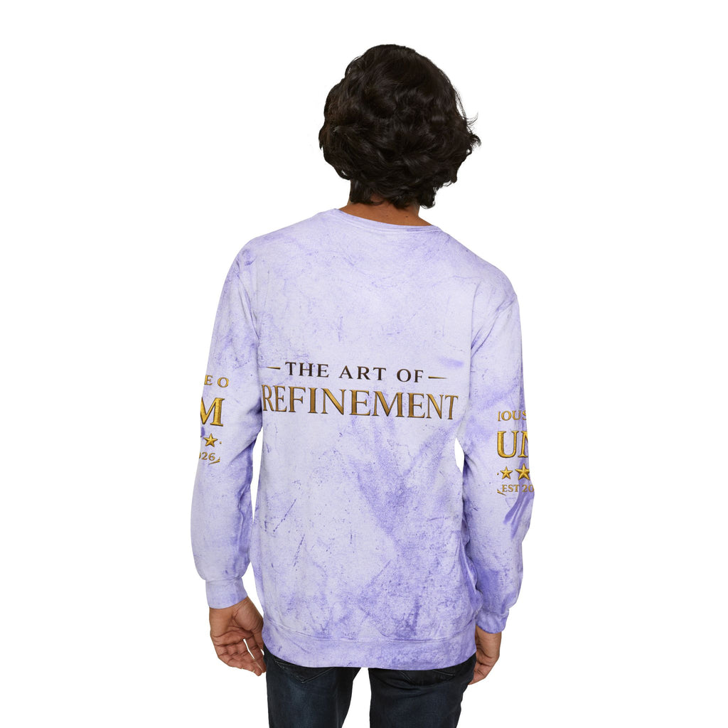 Refined Gold Tie-Dye Crewneck Sweatshirt — “REUMAR” / The Art of Refinement