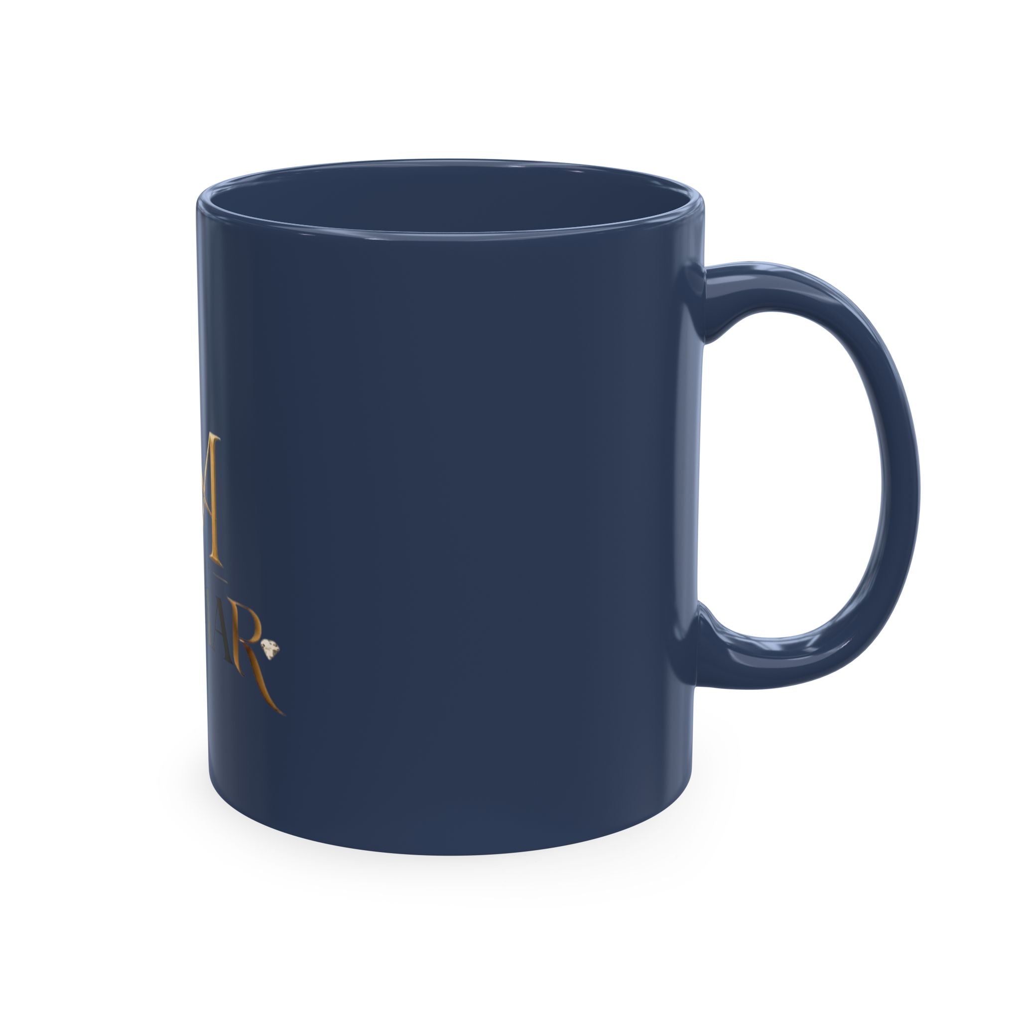 House of Reumar Beige Ceramic Mug — Gold Monogram Coffee Cup