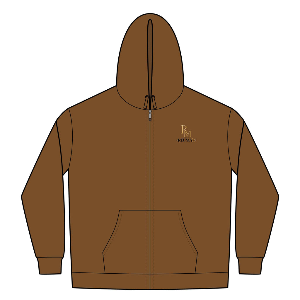 Thermal-Lined Full-Zip Hoodie — Embroidered RM Logo, Heavyweight Workwear