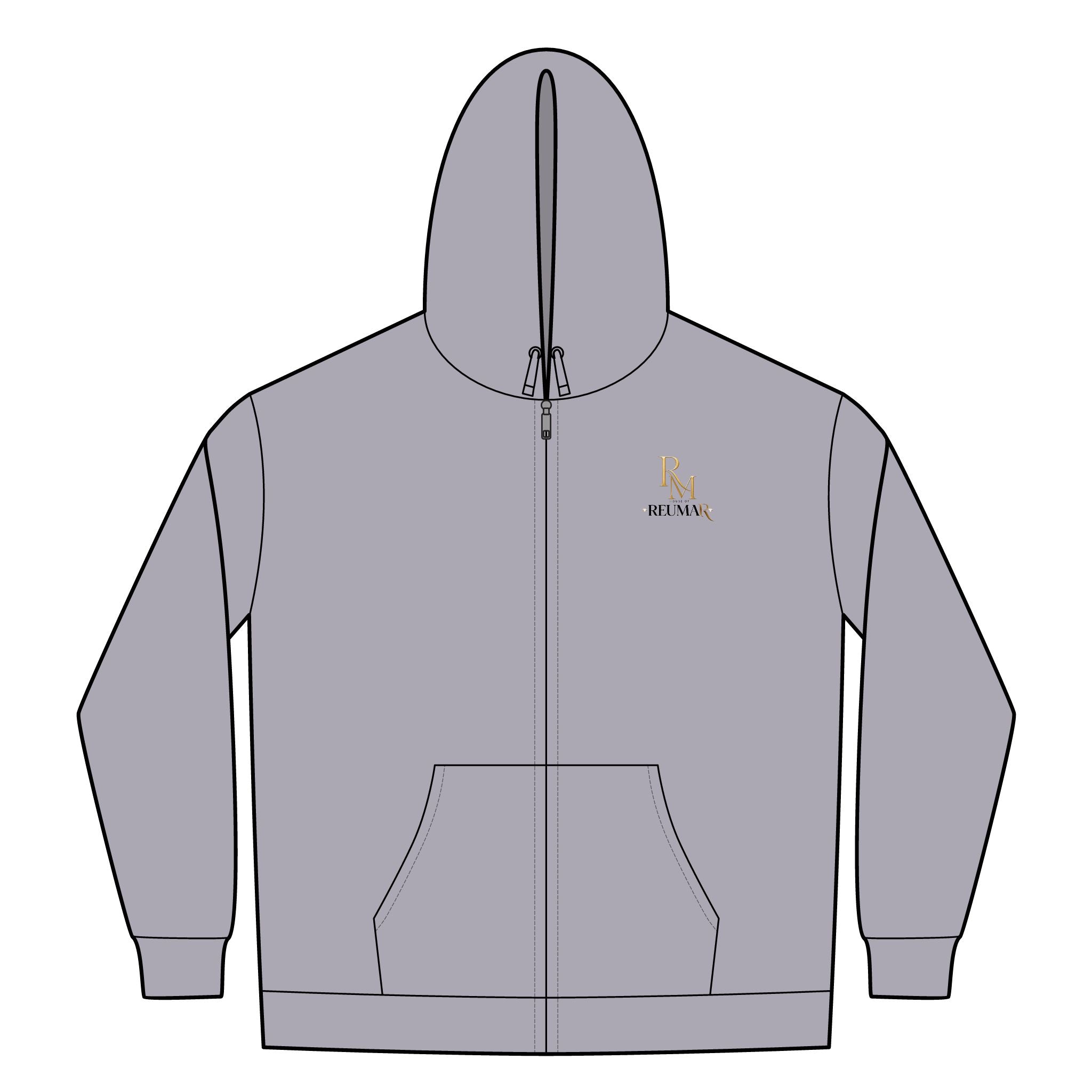Thermal-Lined Full-Zip Hoodie — Embroidered RM Logo, Heavyweight Workwear