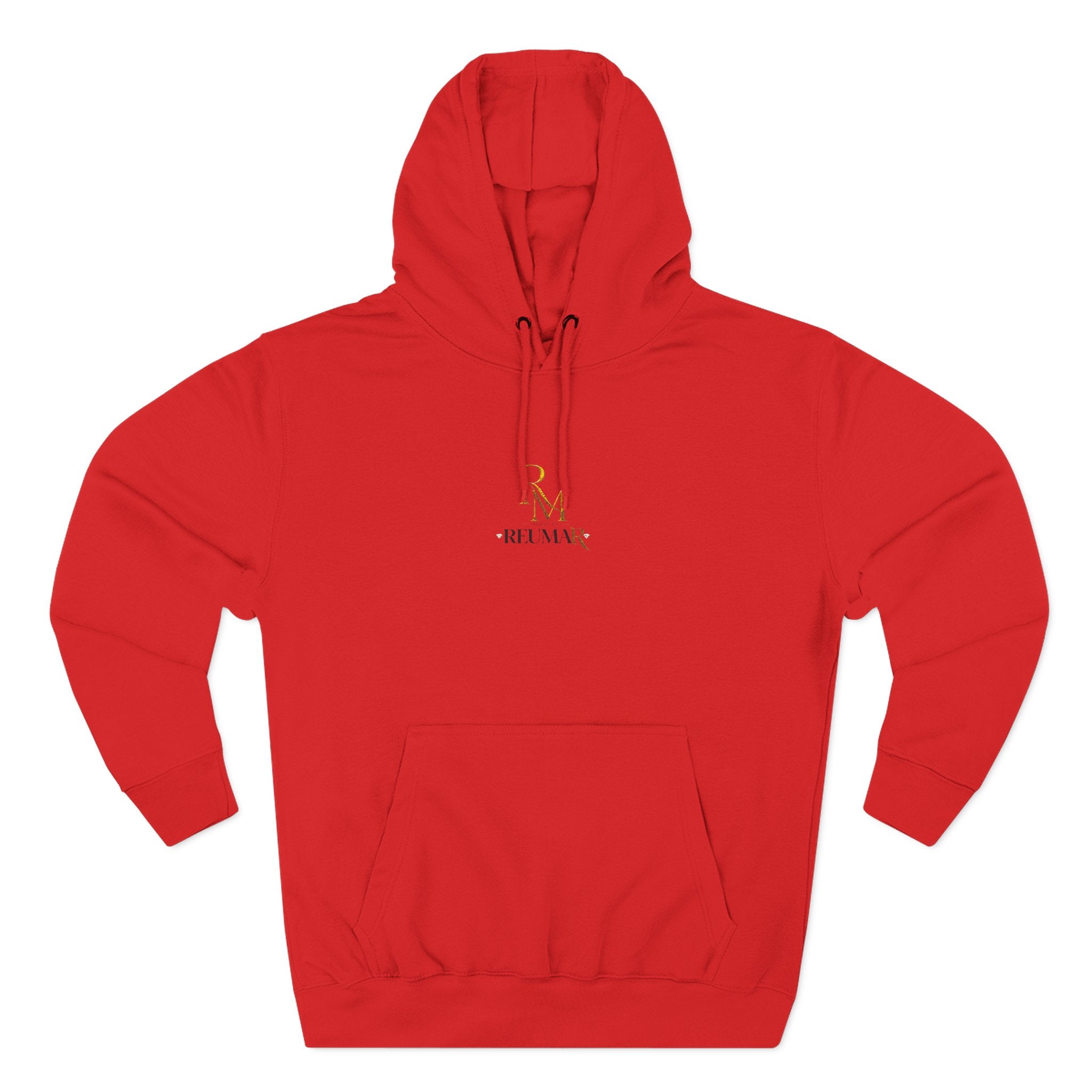 Minimalist Gold Monogram Hoodie — 'RM' Chest Logo Fleece Pullover