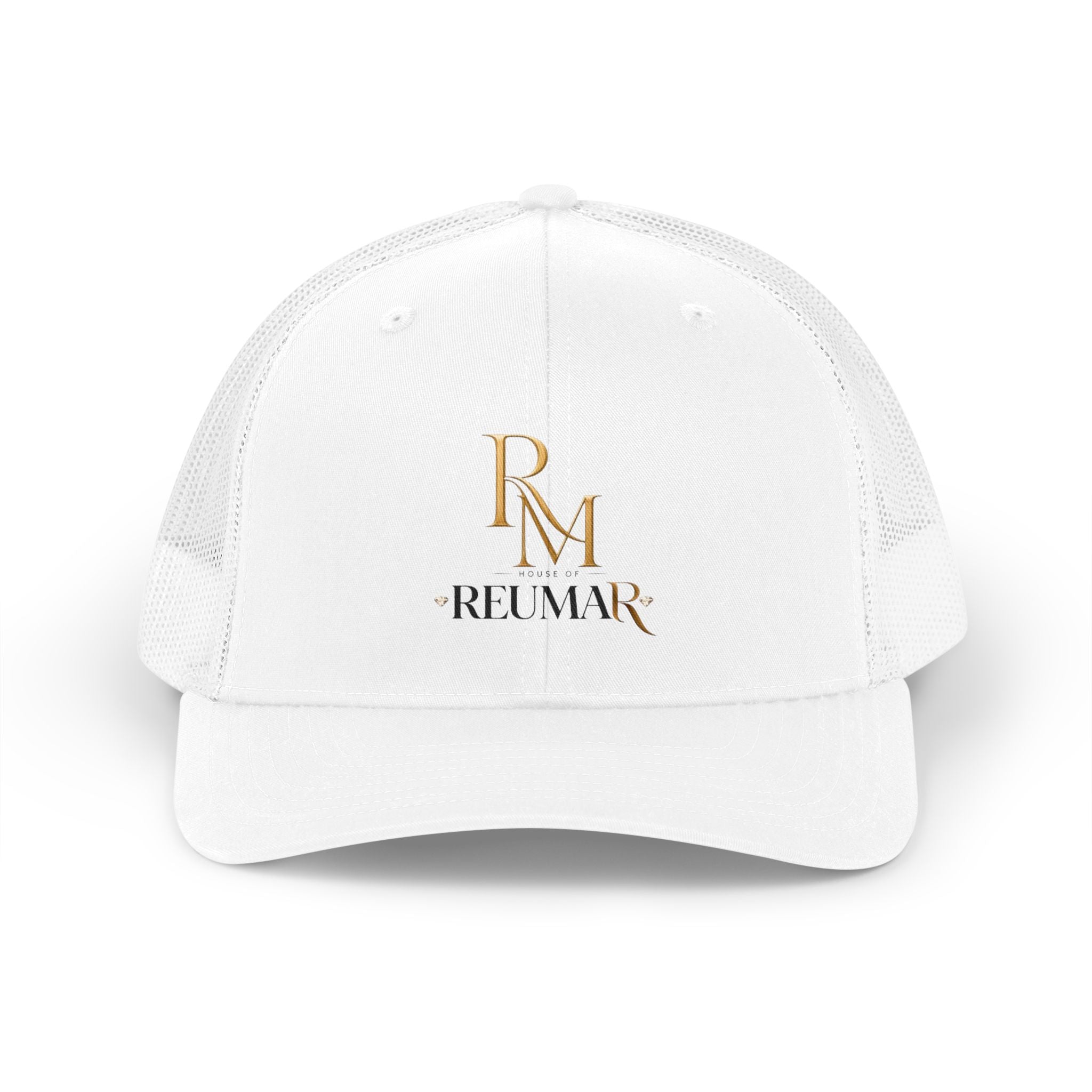 Reumar Gold Monogram Trucker Hat