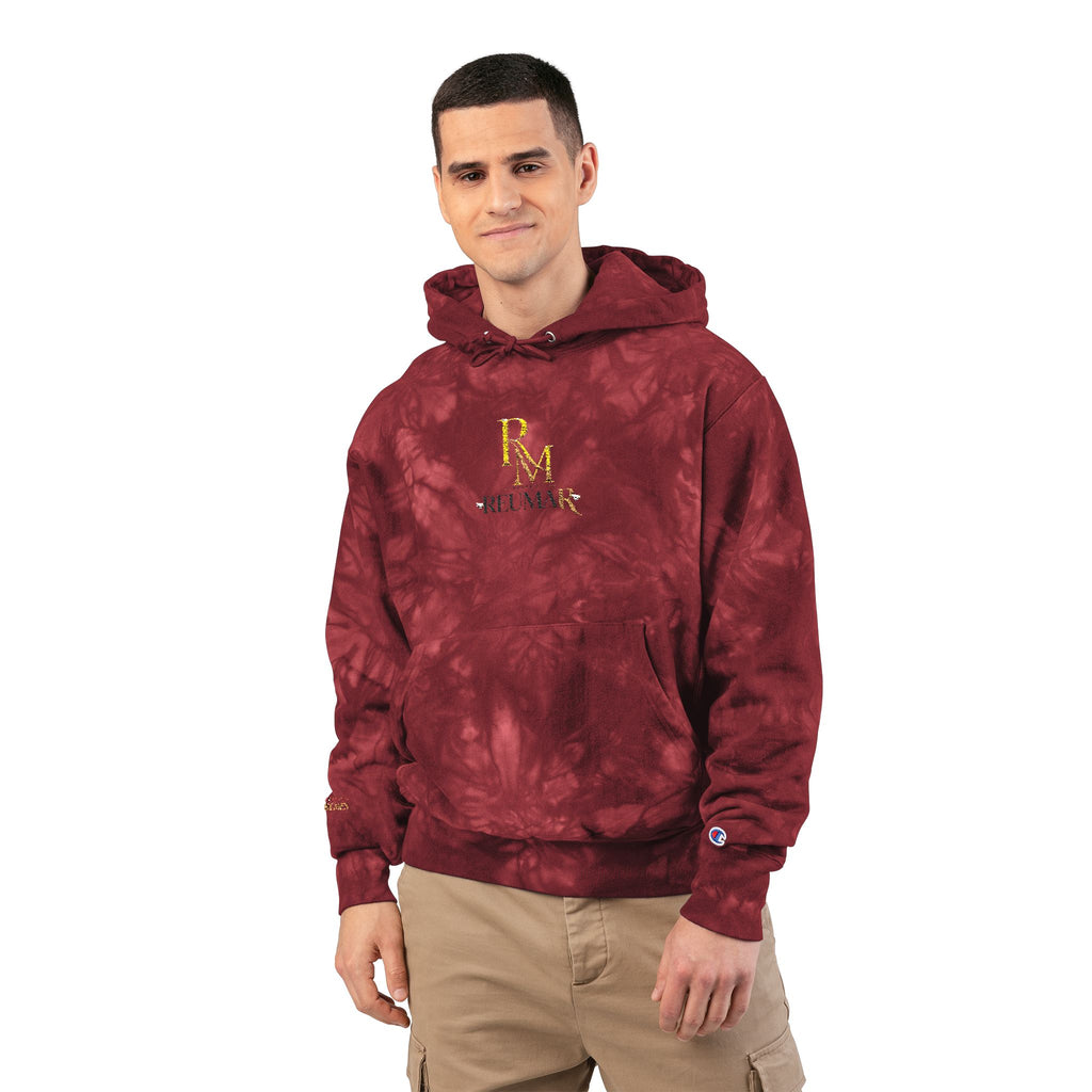 Tie-Dye Embroidered Hoodie — Black Marble RM Logo