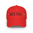 House of Reumar Red Low Profile Baseball Cap — Embroidered Logo Hat