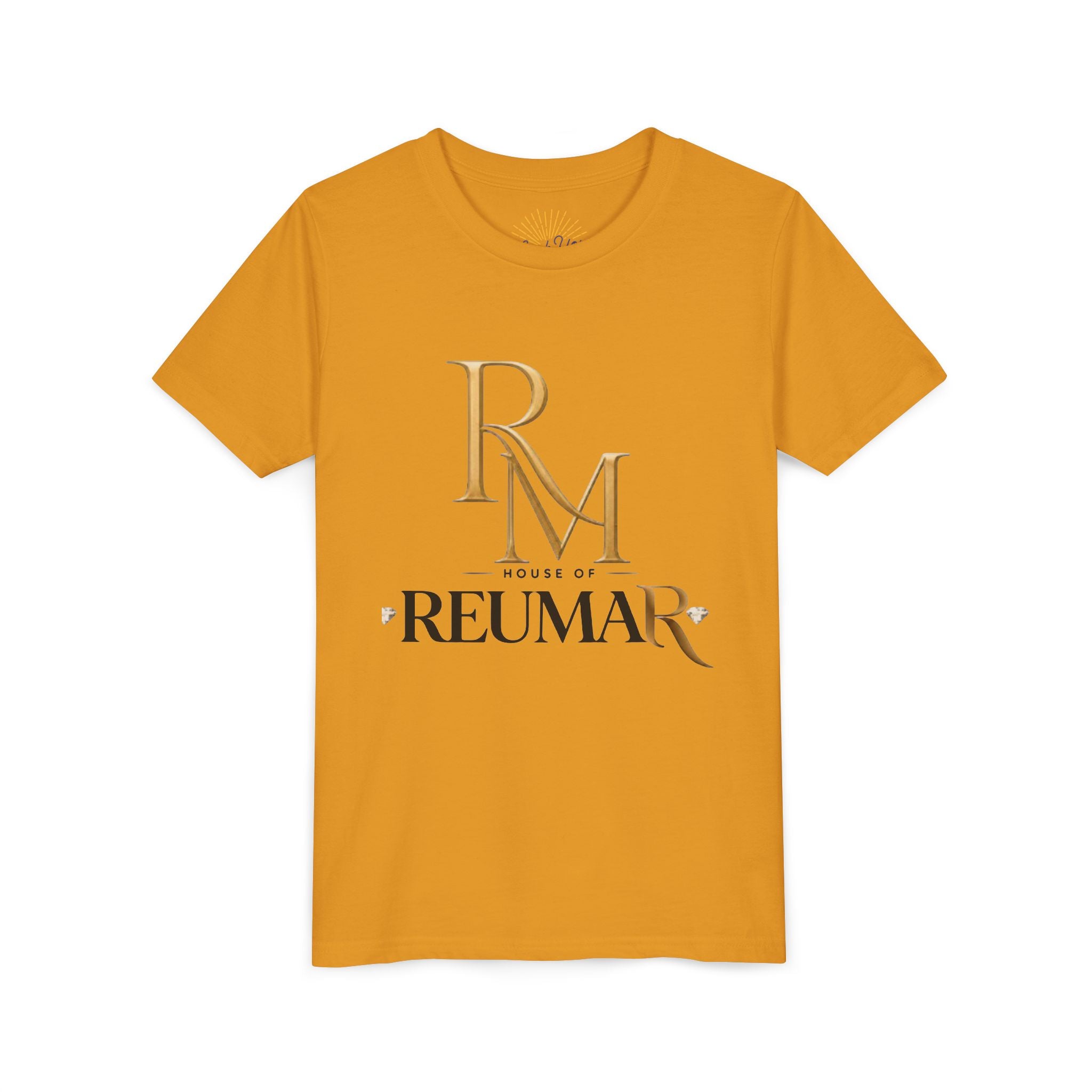Youth Tee - Reumar Gold Monogram Front & 'art lover boutique' Back