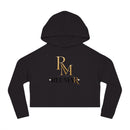 House of Reumar Cropped Hoodie — Women's Gold Monogram Logo Sweatshirt