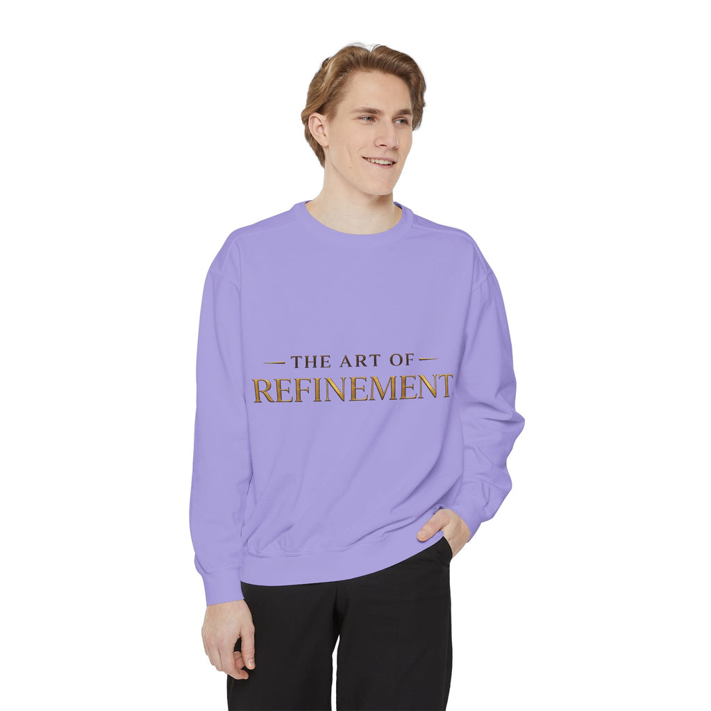 Refinement Logo Sweatshirt — "The Art of Refinement" Garment-Dyed Crewneck