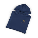Relaxed Hoodie with Gold Monogram — Black Casual Pullover
