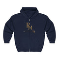 Full-Zip Hoodie — Reumar Gold Monogram Zip-Up Sweatshirt