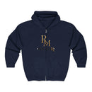 Full-Zip Hoodie — Reumar Gold Monogram Zip-Up Sweatshirt