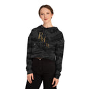 House of Reumar Cropped Hoodie — Women's Gold Monogram Logo Sweatshirt