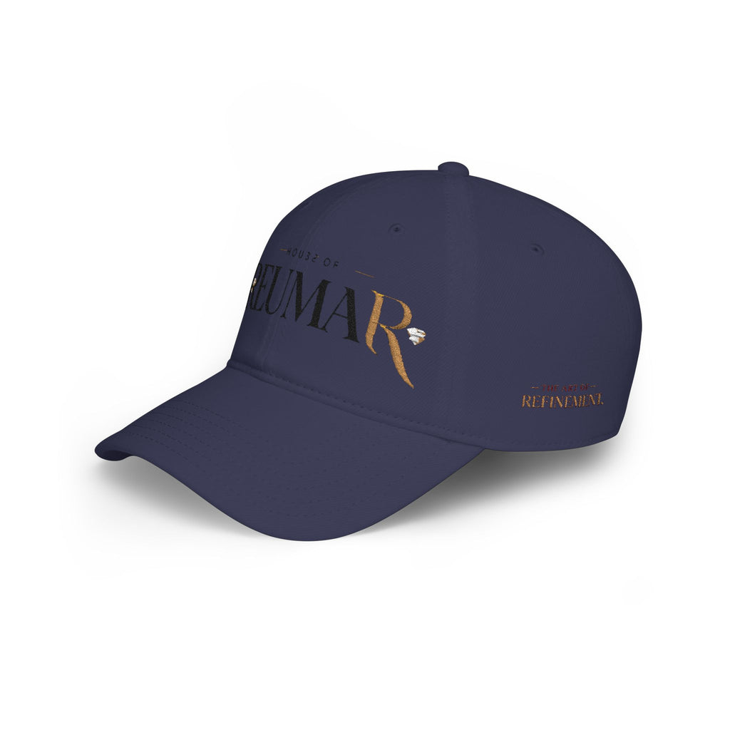 House of Reumar Red Low Profile Baseball Cap — Embroidered Logo Hat