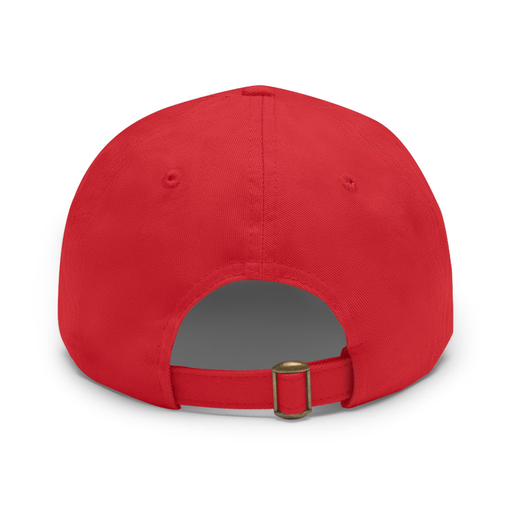 Reumar Pink Leather Patch Dad Hat