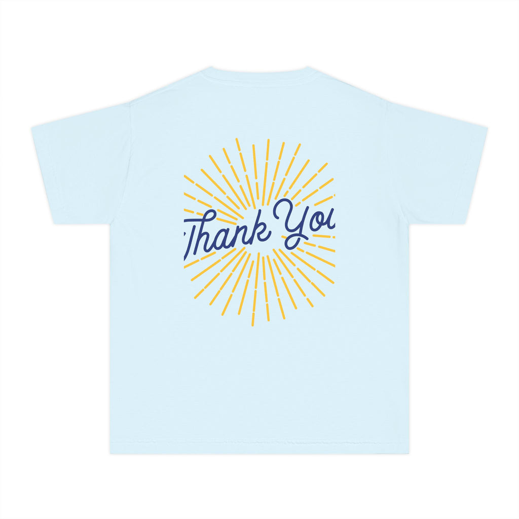 Youth Tee — Reumar Logo Front & "Thank You" Sunburst Back