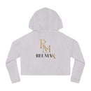 House of Reumar Cropped Hoodie — Women's Gold Monogram Logo Sweatshirt