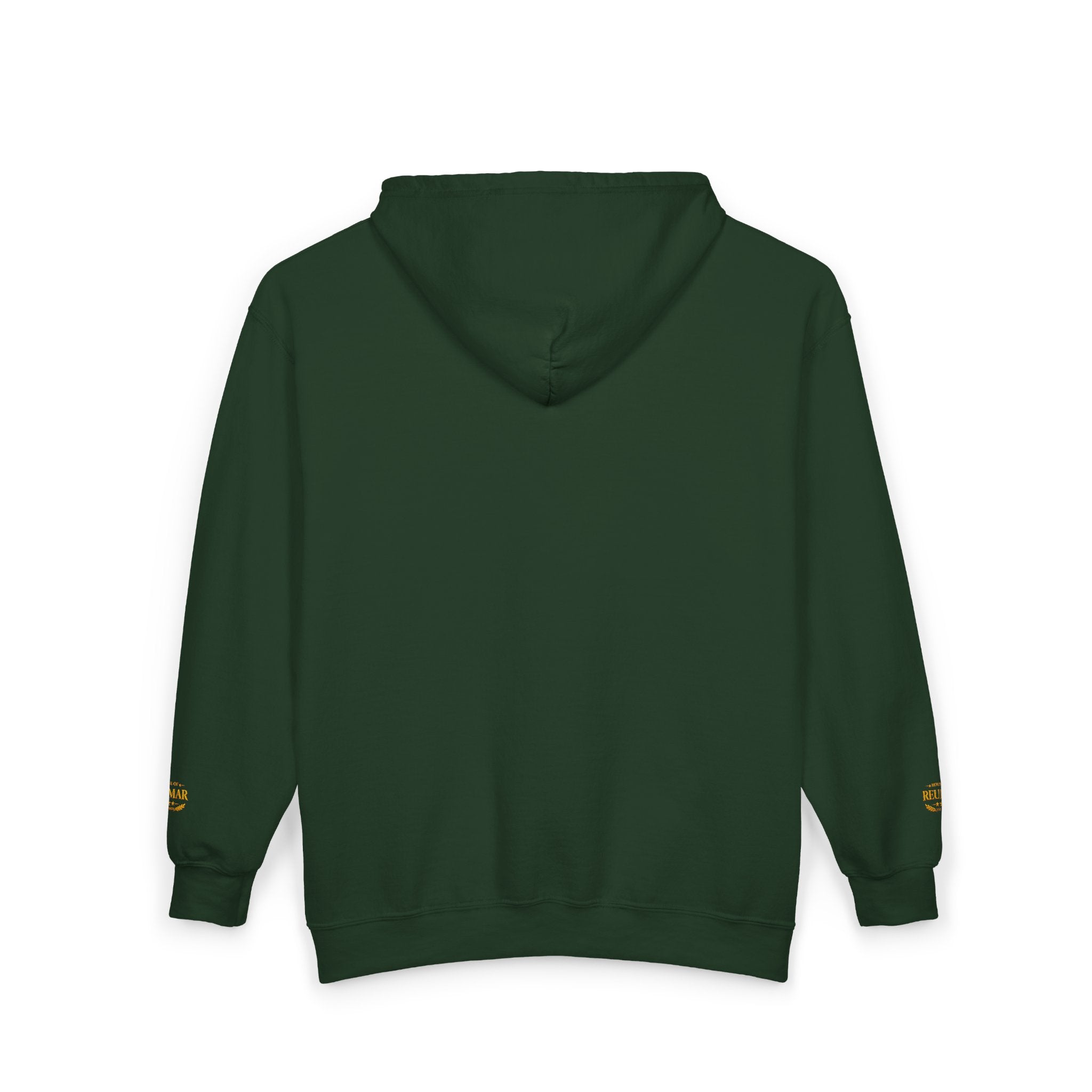 Gold Monogram RM Full-Zip Hoodie — Minimal Logo Zip Jacket