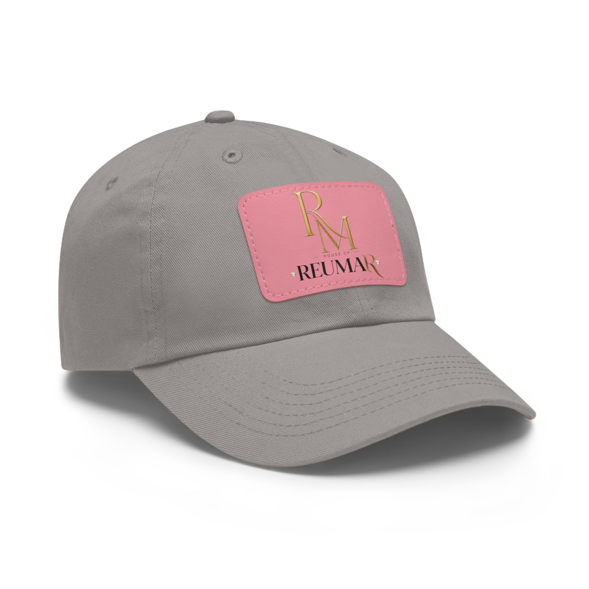 Reumar Pink Leather Patch Dad Hat