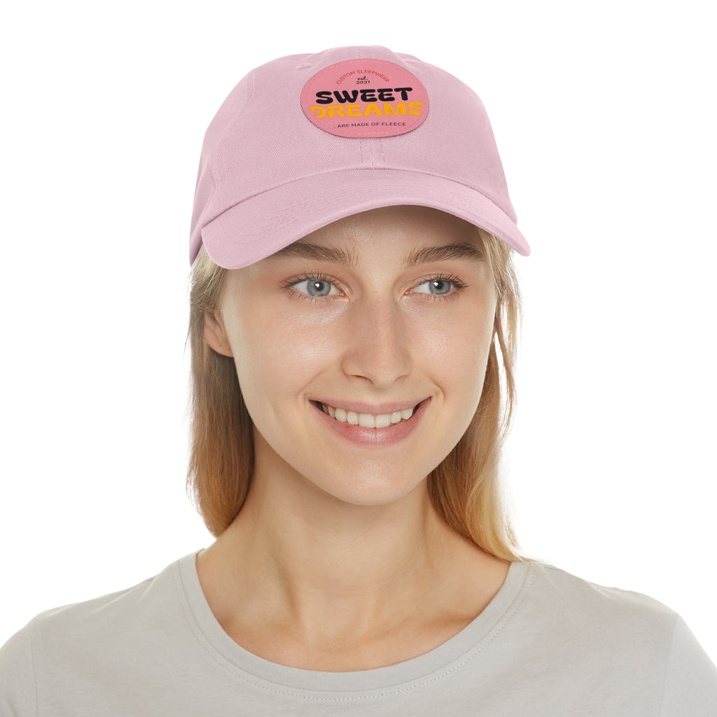 Dad Hat — Leather Patch 'Dreams' Embroidered Baseball Cap