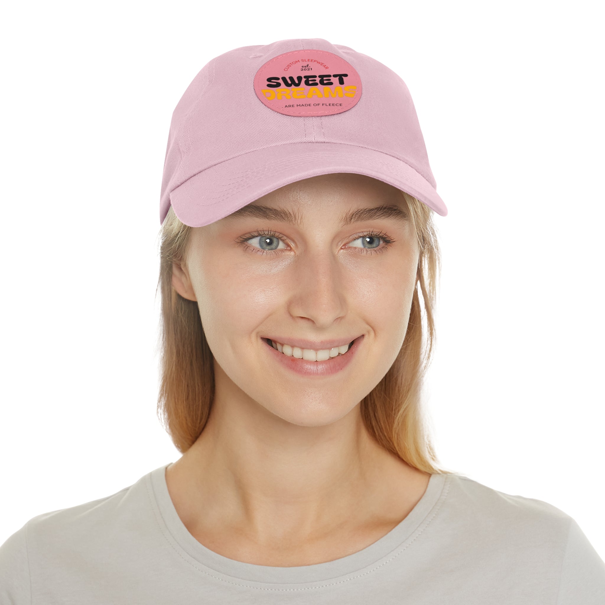 Dad Hat — Leather Patch 'Dreams' Embroidered Baseball Cap