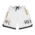 Basketball Shorts — White 'Reum of Mar' Logo All-Over Print