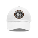 Embroidered Leather Patch Dad Hat — Reumar Monogram Baseball Cap