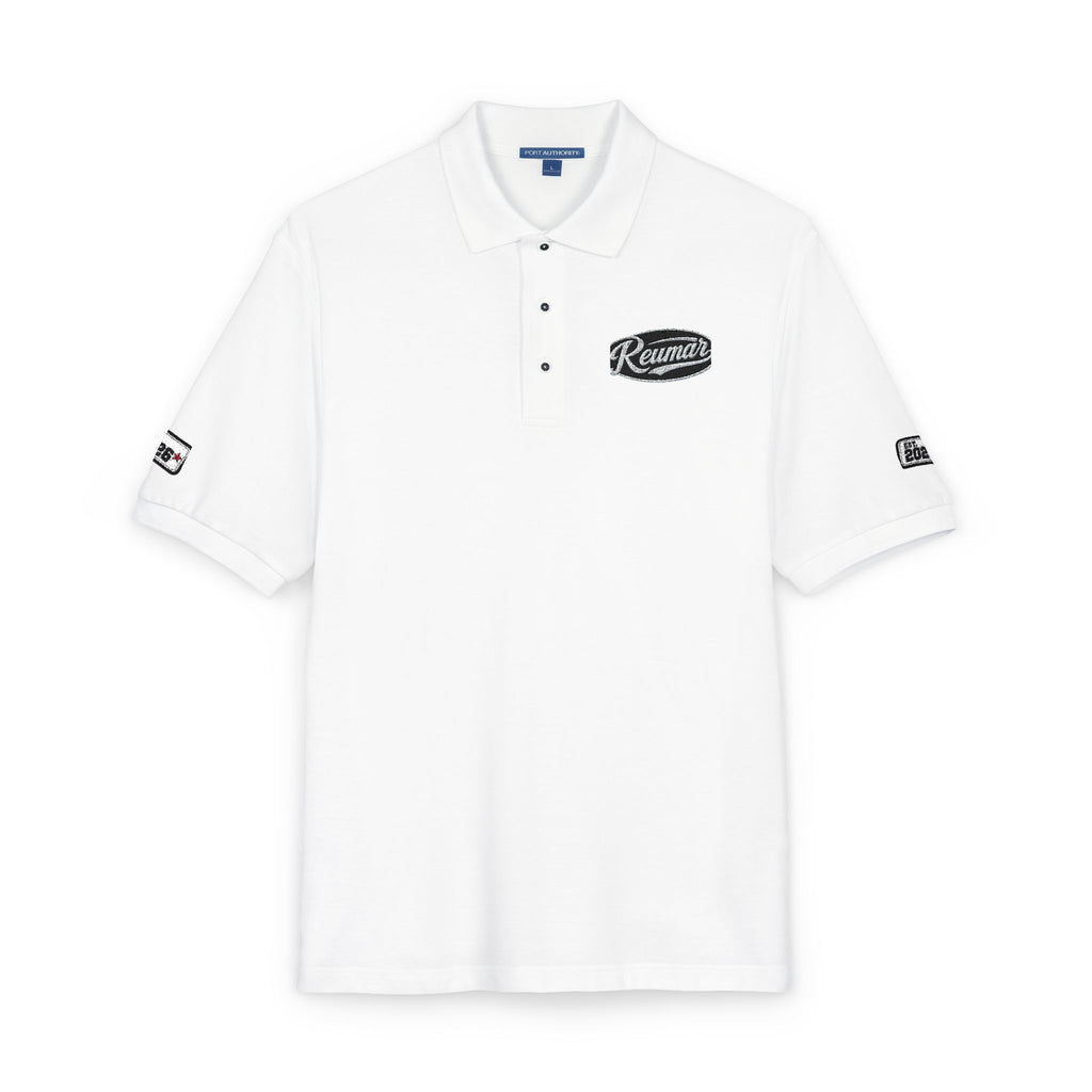 Embroidered Polo Shirt — Gold Crest 'M' Logo