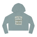 House of Reumar Cropped Hoodie — Women's Gold Monogram Logo Sweatshirt