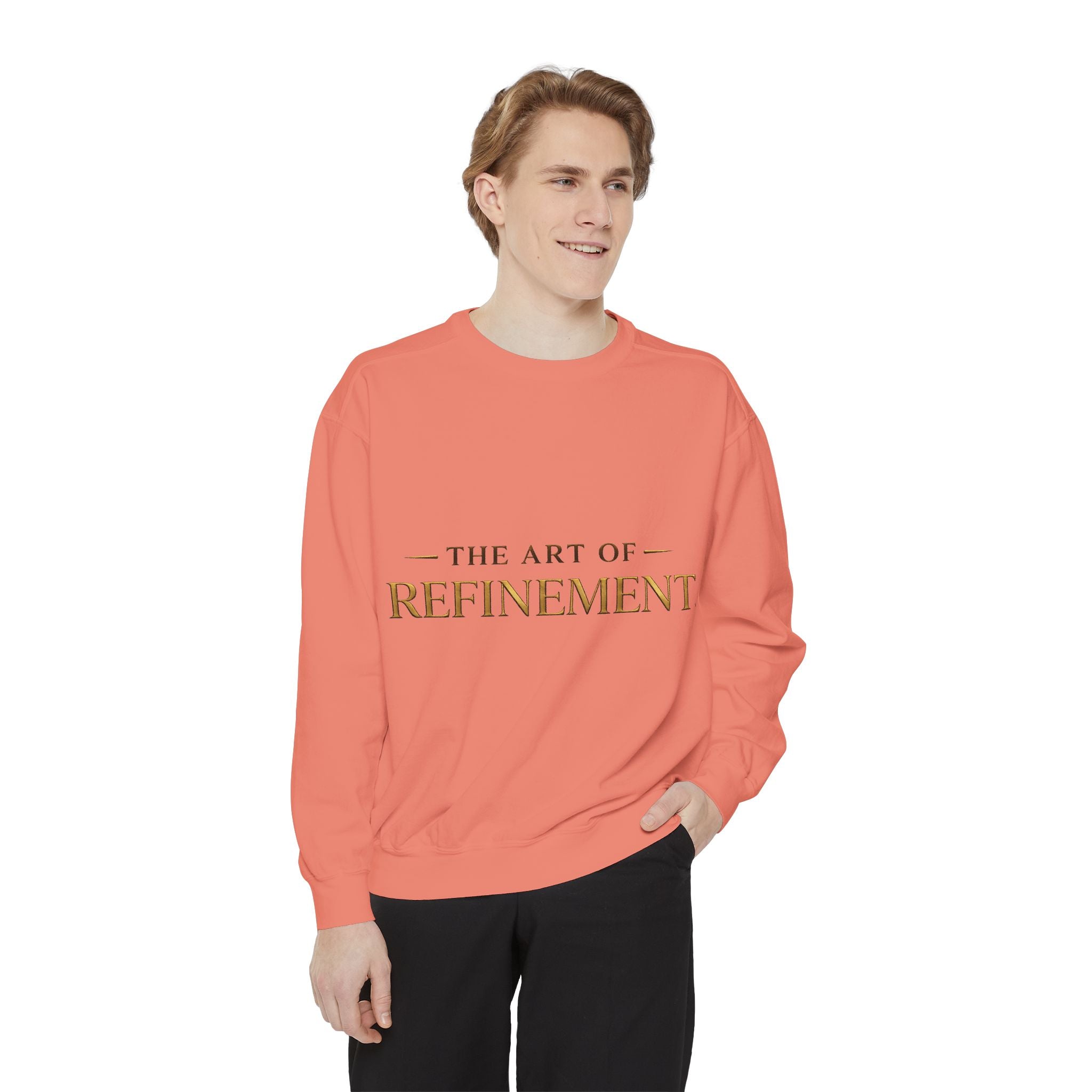 Refinement Logo Sweatshirt — "The Art of Refinement" Garment-Dyed Crewneck