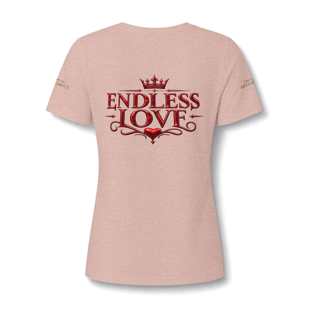Women's V-Neck Tee — 'Reumar' Gold Monogram Logo