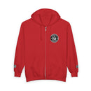 Full-Zip White Hoodie with Gold 'RM' Minimalist Logo