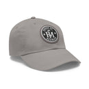 Embroidered Leather Patch Dad Hat — Reumar Monogram Baseball Cap