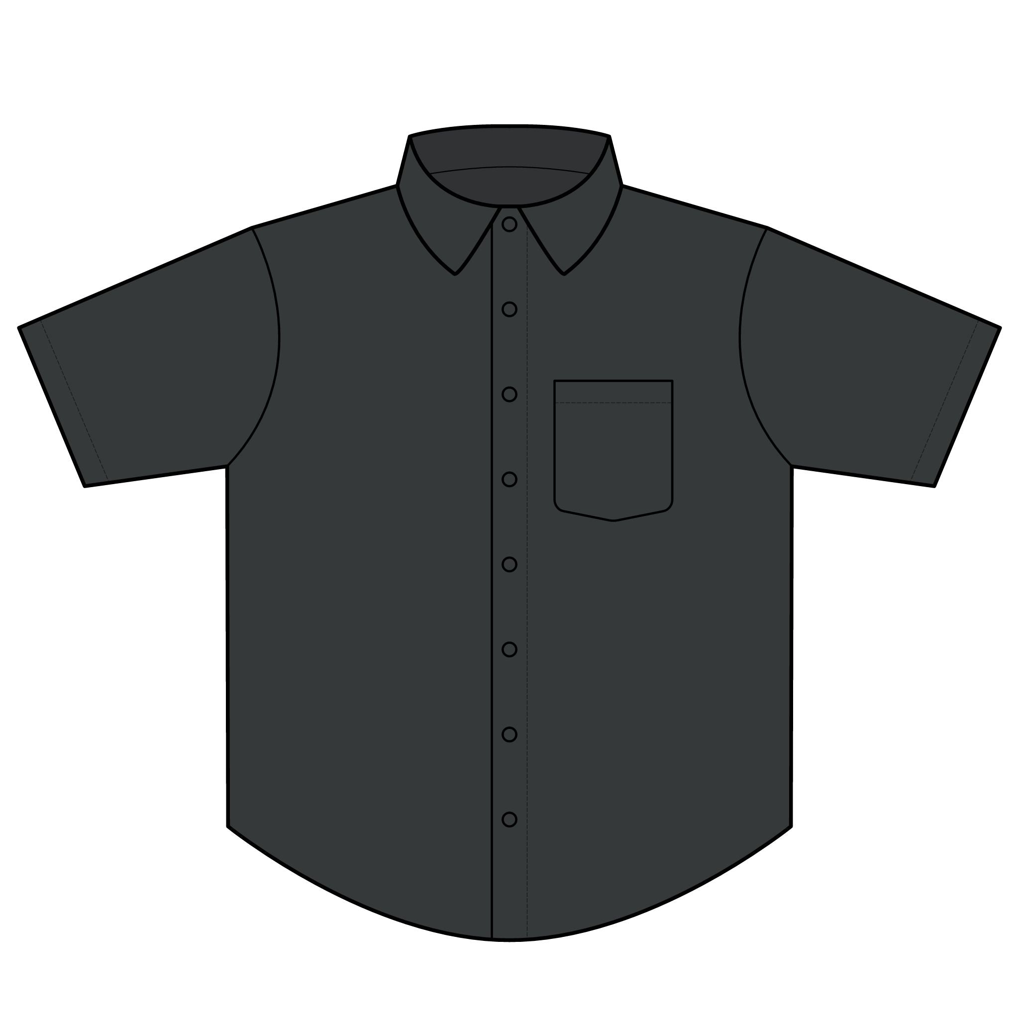 Men’s Short Sleeve Tech Button-Up Shirt — UV Protection, ‘BEL-AIR’ Chest Logo
