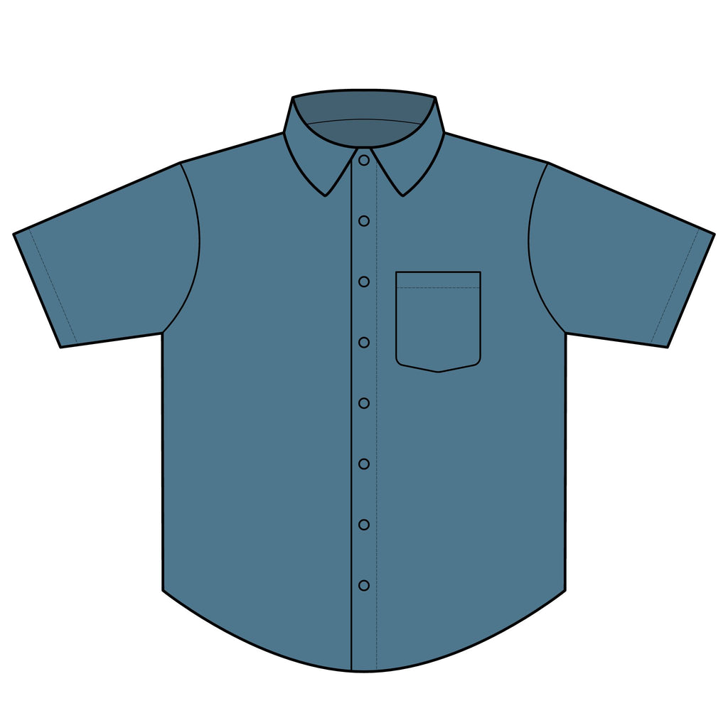 Men’s Short Sleeve Tech Button-Up Shirt — UV Protection, ‘BEL-AIR’ Chest Logo