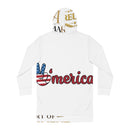 'Merica Hoodie Dress – Patriotic American Flag Peace Sign Tunic