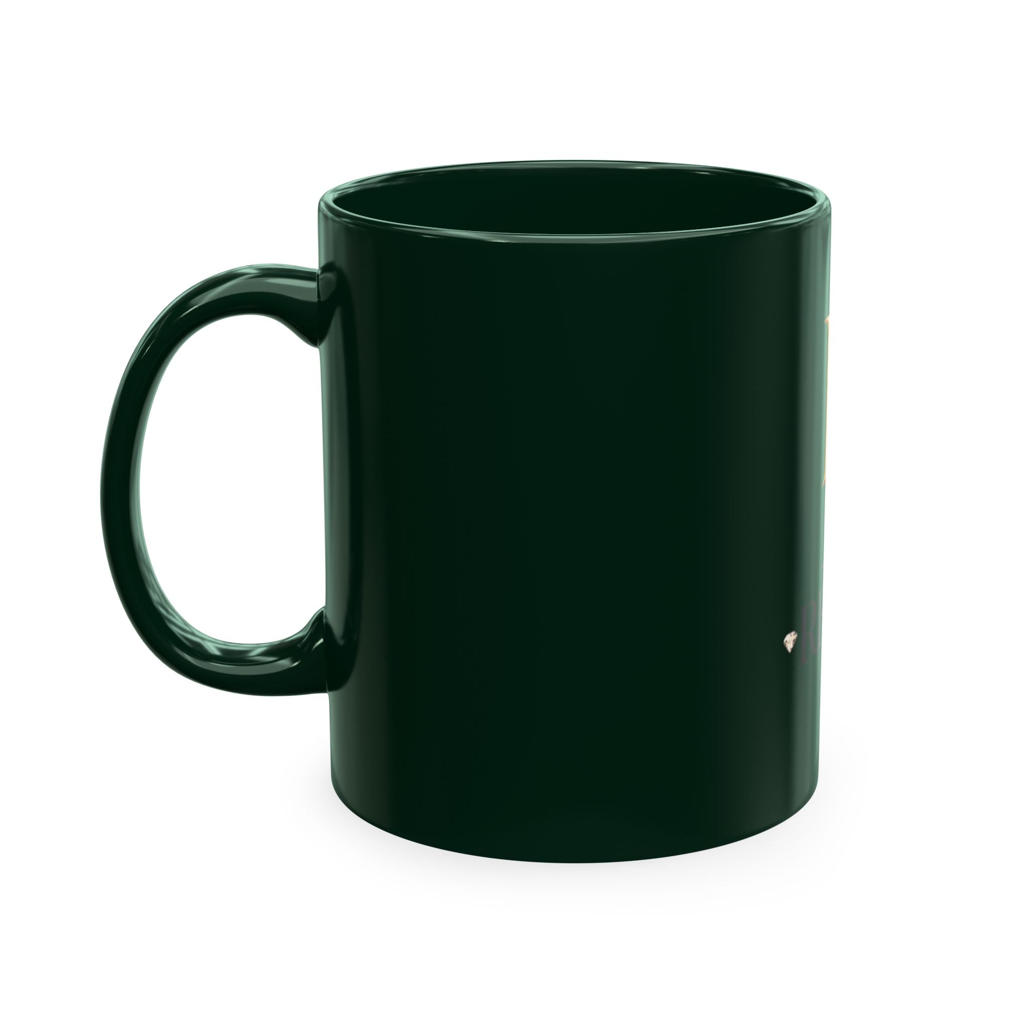 House of Reumar Beige Ceramic Mug — Gold Monogram Coffee Cup