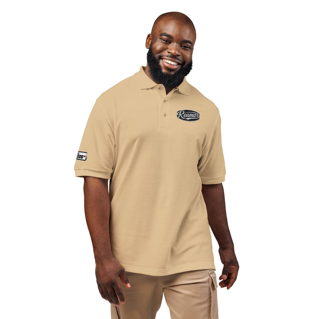 Embroidered Polo Shirt — Gold Crest 'M' Logo