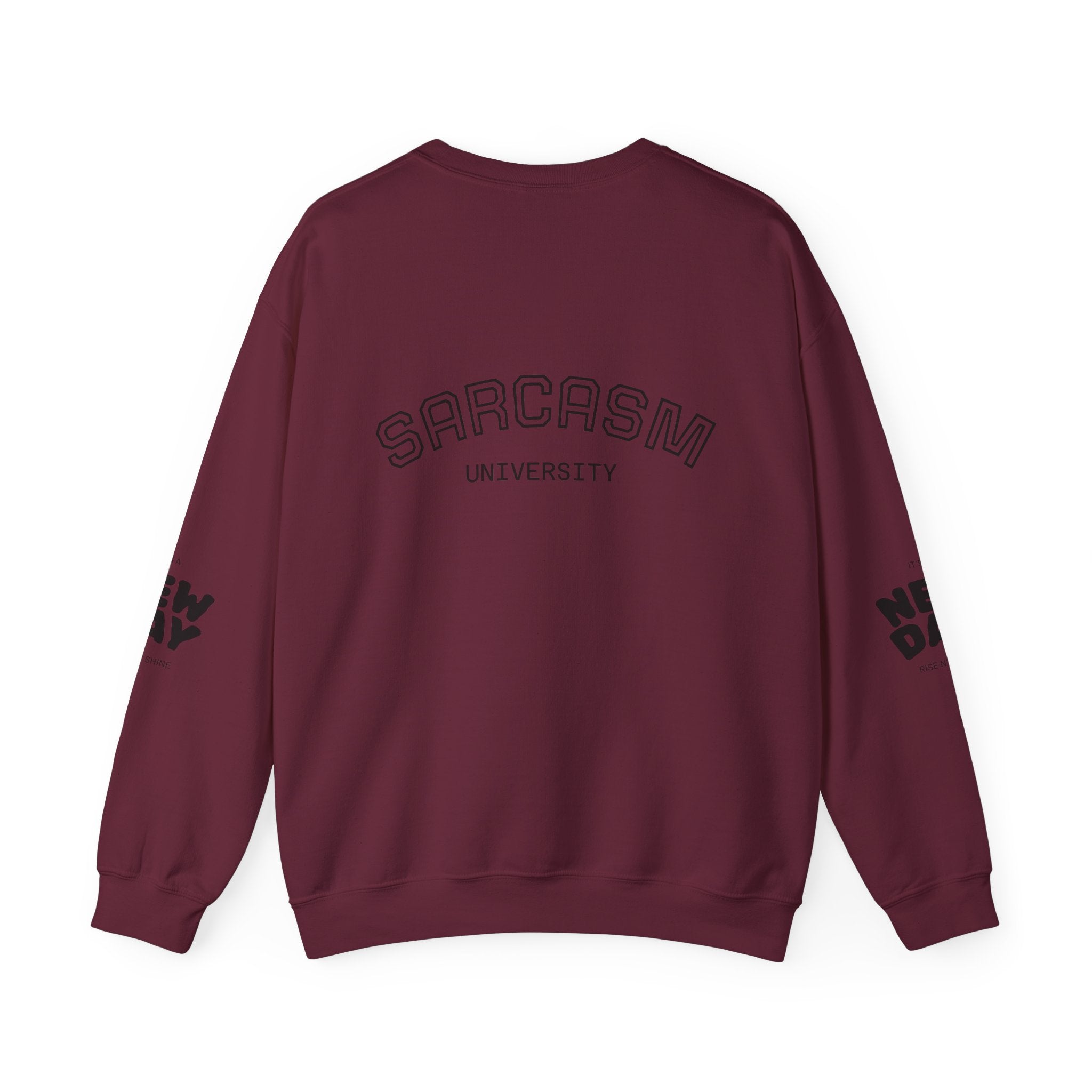 Sarcasm University Crewneck Sweatshirt — REUMAR Logo College-Style Pullover