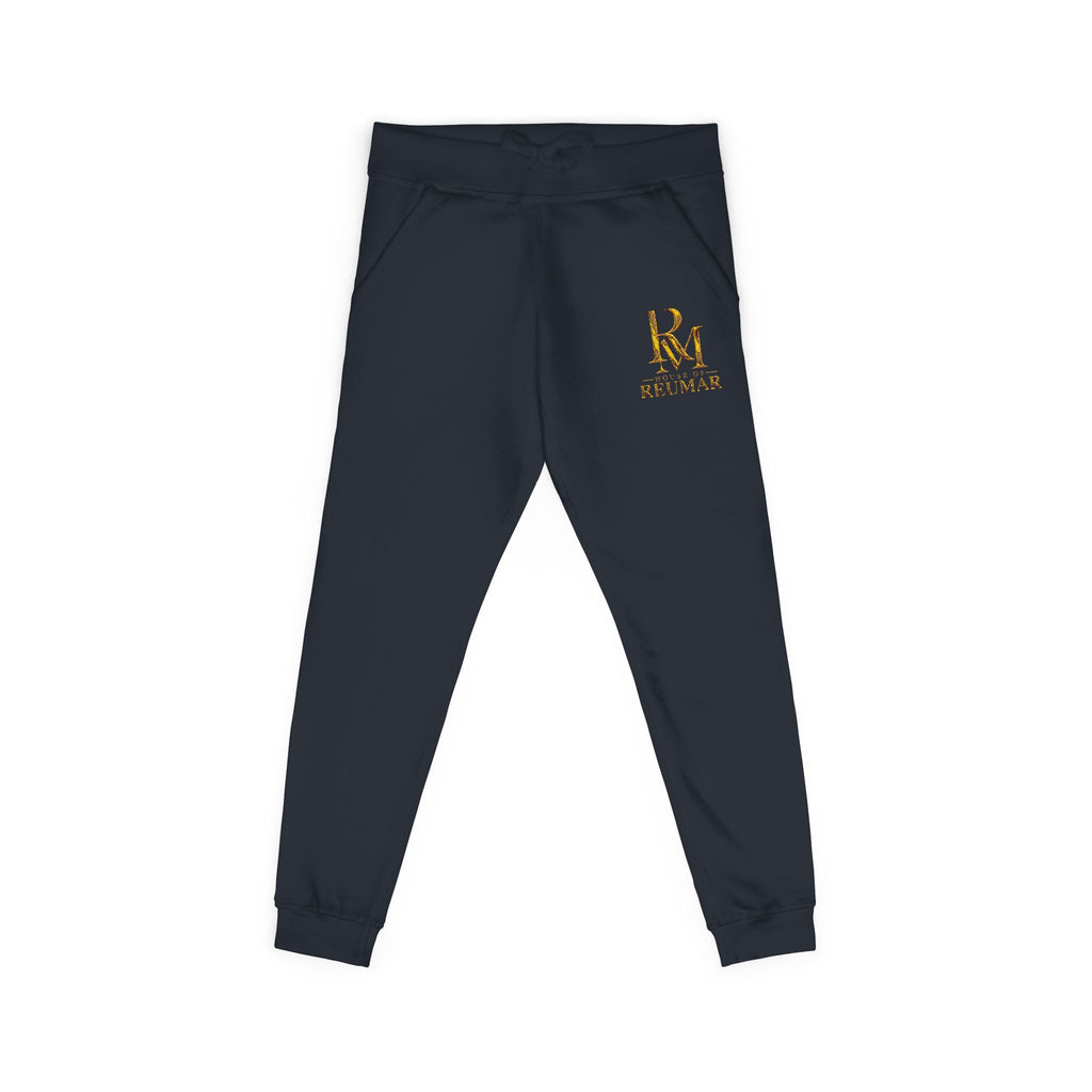 Embroidered Relaxed Sweatpants — Minimal Gold Monogram Lounge Joggers